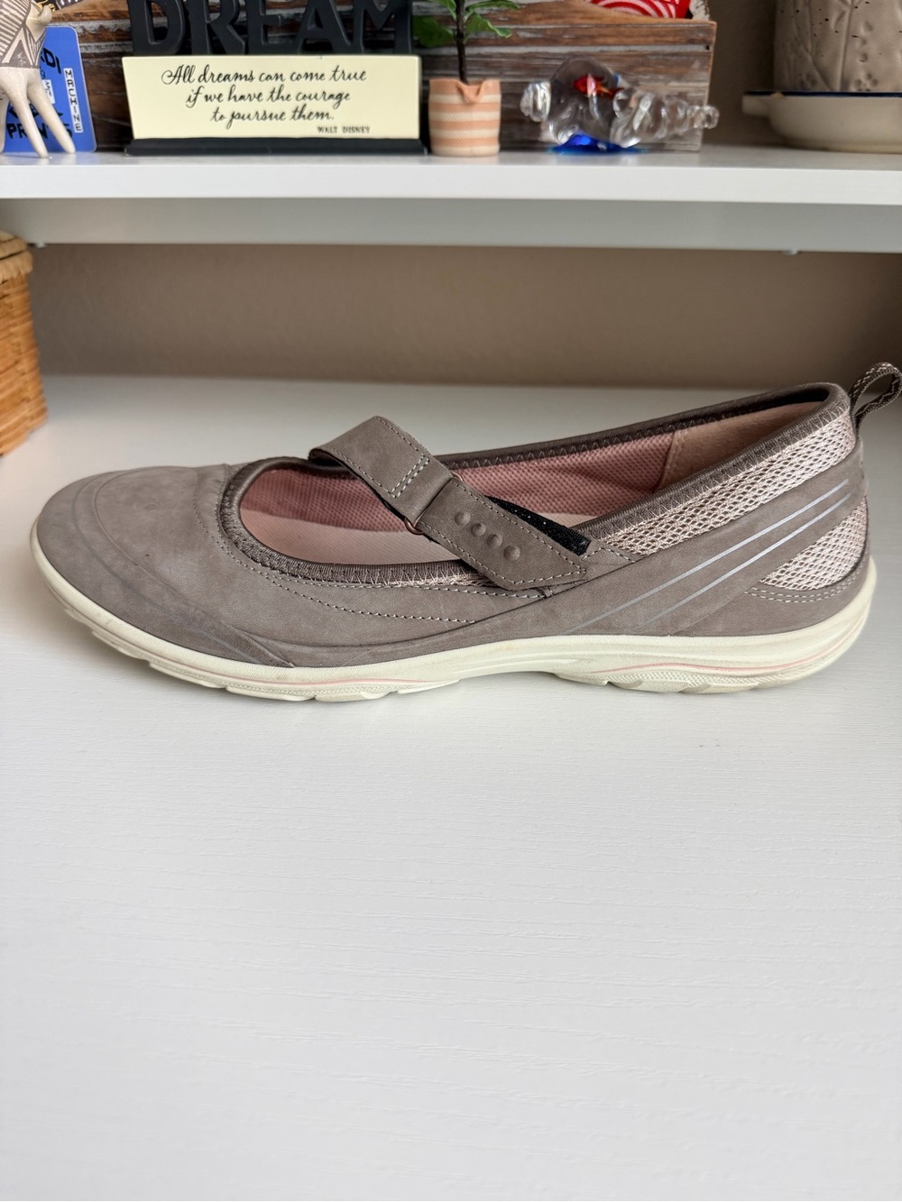Ecco Arizona Mary Jane Sneaker Shoes Grey Color
